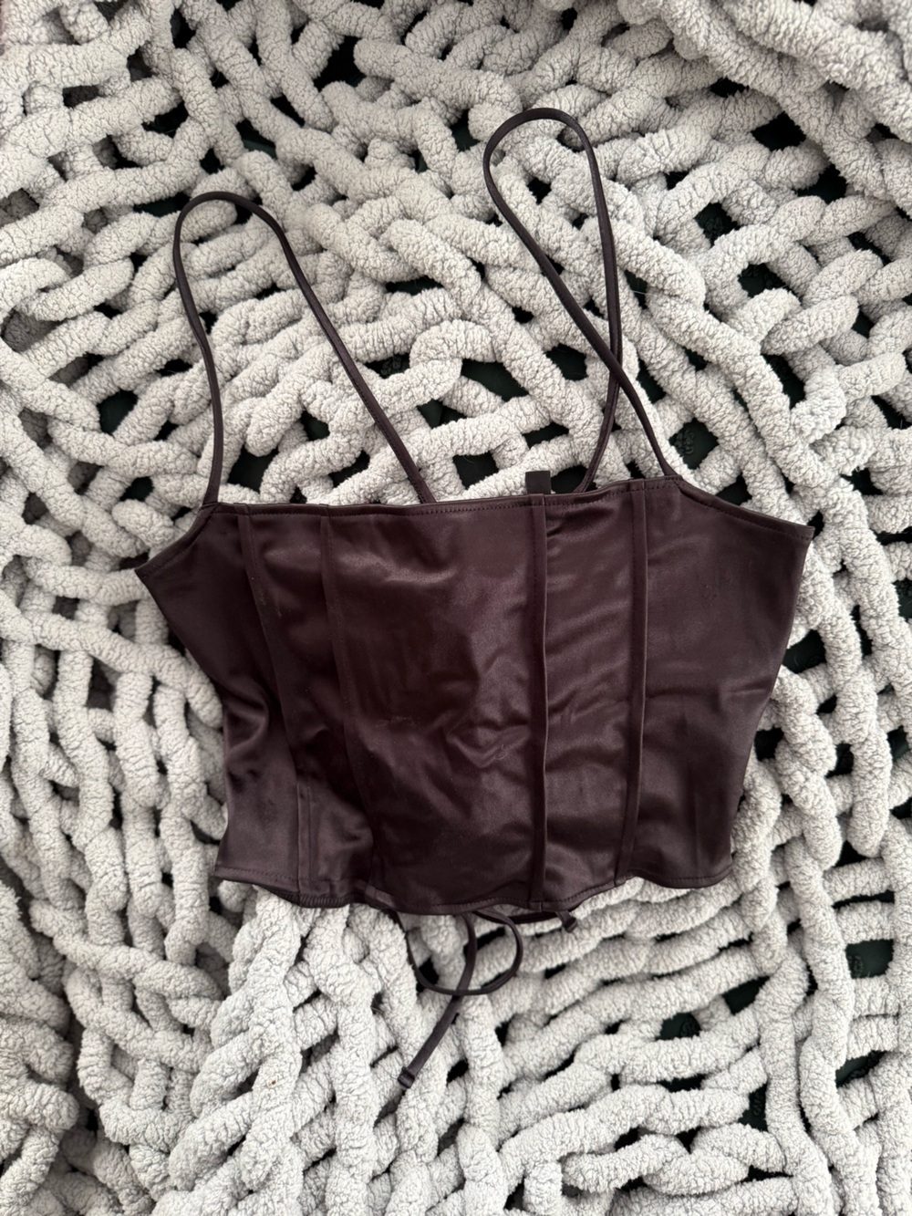 H&M Divided Satin-Look Cropped Bustier Top